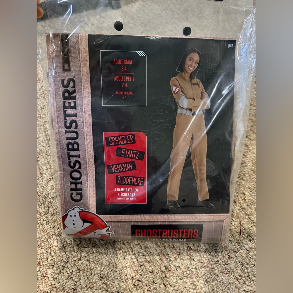 Classic Ghosterbusters Jumpsuit Belt and tags Halloween Costume Adult Small 2-4